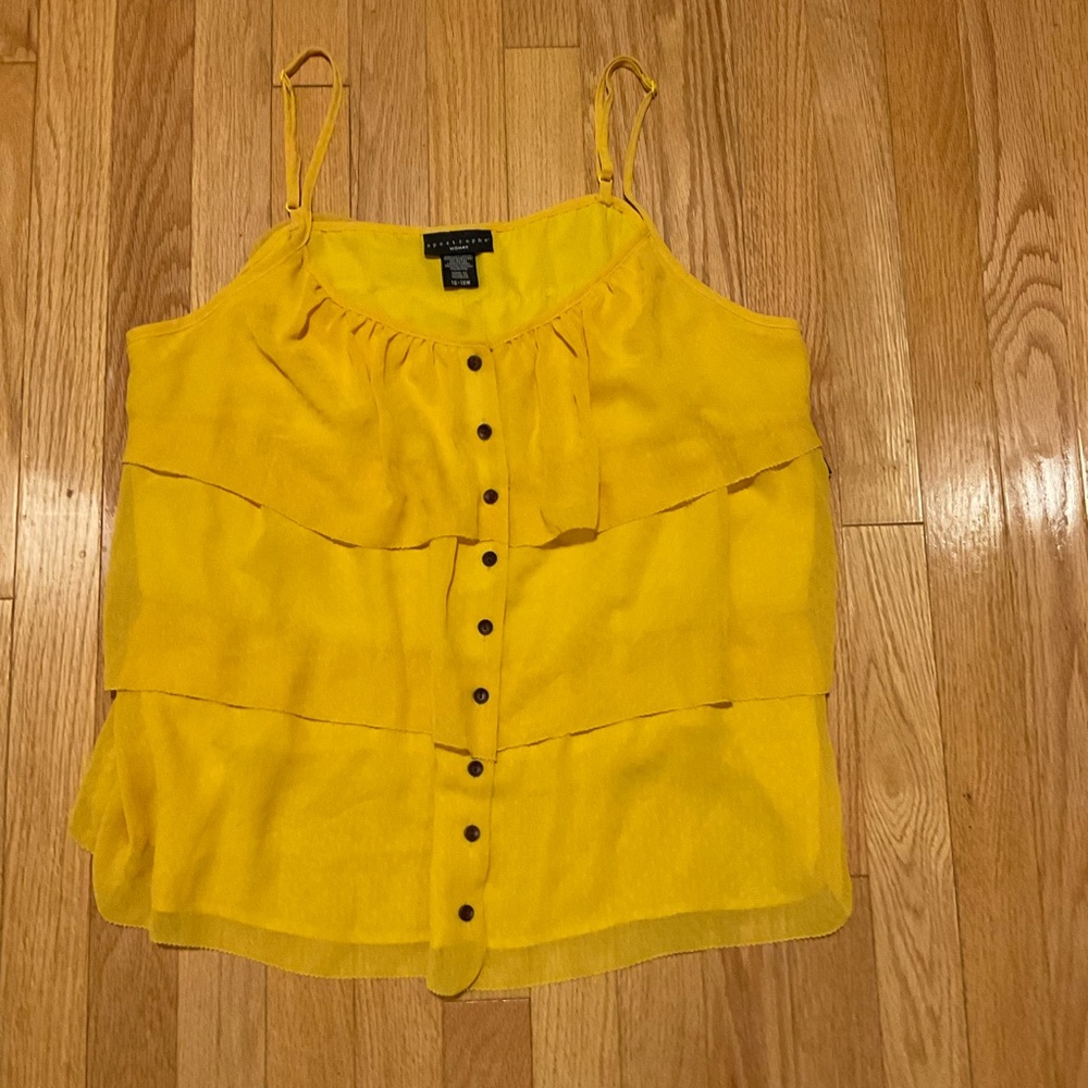 Express Yellow Button-Down Women's Top